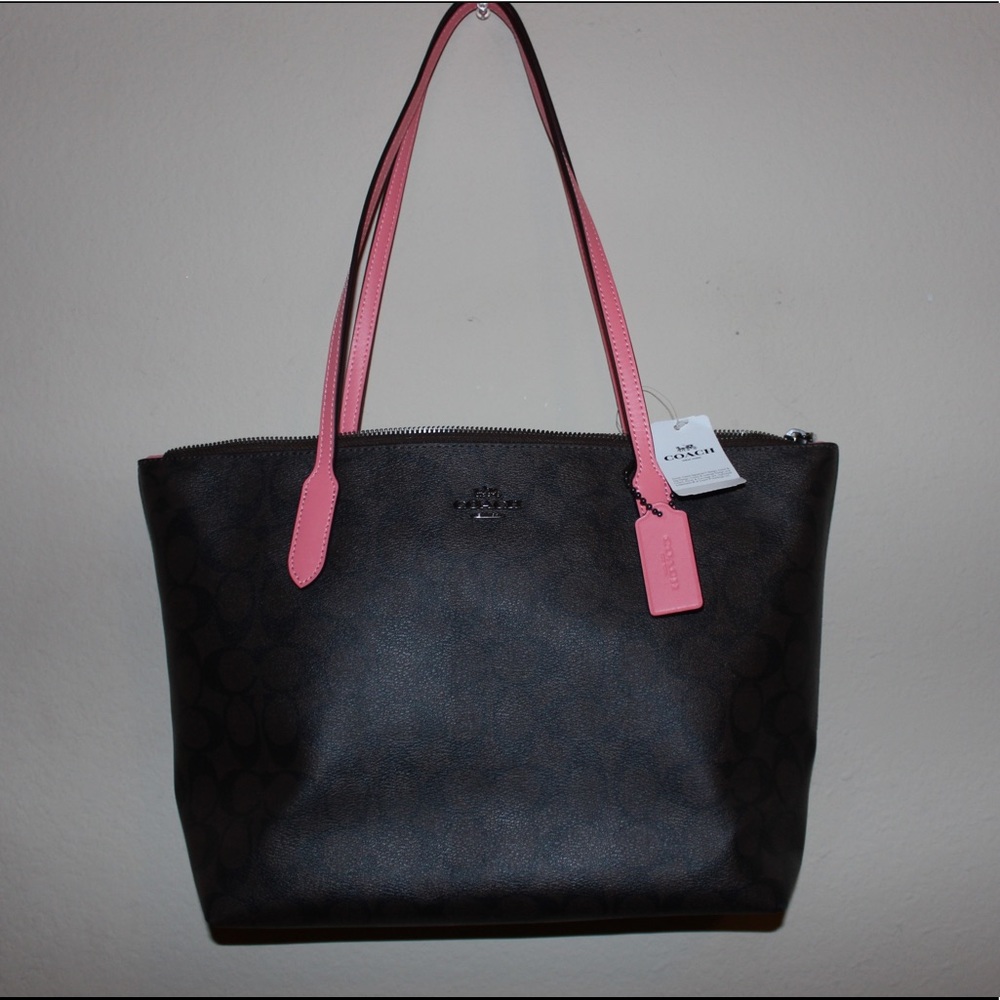 Brown and Pink Coach purse - Picture 5 of 8